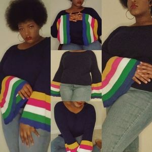 Rainbow Flare Sleeve Crown & Ivy Sweater